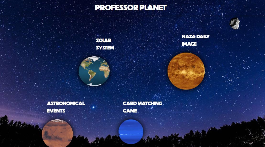 Professor Planet homepage