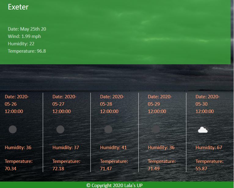 Weather Dashboard
                  search